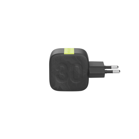 InstantCharger 30W 2 USB - Black - Compact USB-C and USB-A PD charger - Left