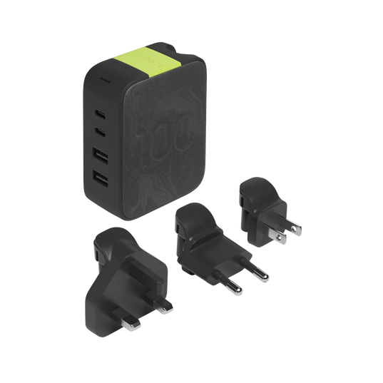 InstantCharger 100W 4 USB - Black - Ultra-powerful USB-C and USB-A GaN PD charger - Hero